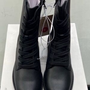 Women's Black Lace-Up Boots